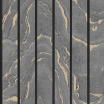 Muriva Woodgrain Panel Charcoal/Gold Metallic Wallpaper - 193503