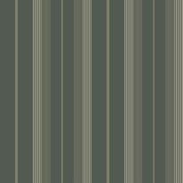 Studio photograph of the Galerie 20121 roll highlighting the classic parallel stripe profile and deep forest tones.