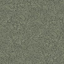 Flat swatch of Galerie Kristina Floral in green showing the smooth non-woven flat paper surface.
