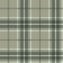 Flat swatch of Galerie Emma Check Plaid in dark green showing the smooth non-woven flat paper surface.