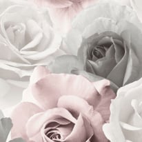 Muriva Rhoda Rose Pink/Grey Metallic Wallpaper - 203501