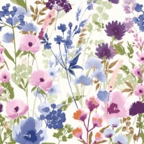 Catherine Lansfield Countryside Floral Pink/Blue Wallpaper - 206541