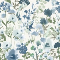 Catherine Lansfield Countryside Floral Blue Wallpaper - 206543