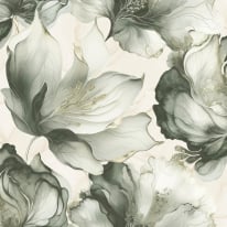 Muriva Elysian Floral Green/Gold Metallic Wallpaper - 212503