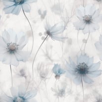 Muriva Lissa Flower Blue Metallic Wallpaper - 215502