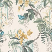 Belgavia Decor Suki Floral Trail Green/Yellow Wallpaper - 2161