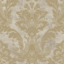 Belgravia Decor Plaster Damask Gold/Cream Metallic Wallpaper - 2316