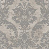 Belgravia Decor Plaster Damask Silver/Cream Metallic Wallpaper - 2317