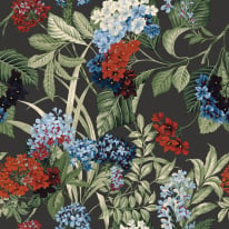 Belgravia Decor Misaki Floral Bloom Charcoal Multi Wallpaper - 2320