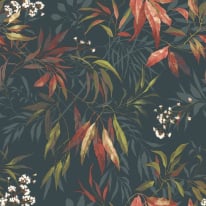Belgravia Decor Kanata Leaf Dark Blue Wallpaper - 2339