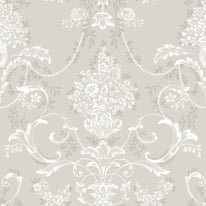 Rasch Amelie Floral Damask Grey Wallpaper - 260253