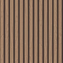 Belgravia Decor Wood Effect Slats Walnut Wallpaper - 2920