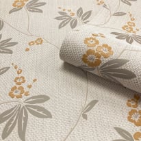 Belgravia Decor Amelie Blossom Floral Yellow/Beige Wallpaper - 3021