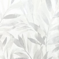 Rasch Fiji Tropical Leaf Motif Grey/Silver Metallic Wallpaper - 311617
