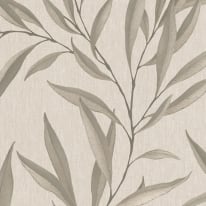 Galerie Avalon Large Leaf Trail Beige/Gold Metallic Wallpaper - 32204