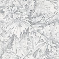 Galerie Eden Tropical Leaves Grey Wallpaper - 33308