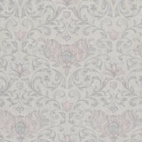 Galerie City Romance Floral Damask Silver Grey/Pink Wallpaper 35150 swatch view.