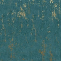 Galerie City Romance Industrial Green/Gold Metallic Wallpaper 35164 swatch showing green and gold.