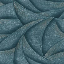 Galerie Odyssey Abstract Wave Blue/Silver Metallic Wallpaper - 35507