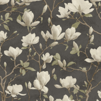 Holden Decor Eleganza Petalina Floral Charcoal Wallpaper - 36403
