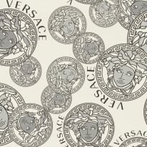 Versace Medusa Amplified Silver Grey Wallpaper - 386102