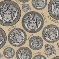 Versace Medusa Amplified Light Brown Wallpaper - 386114