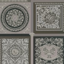 Versace Barocco Mosaic Dark Grey Wallpaper - 387044