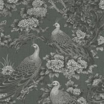 Michalsky Living Peacock Garden Grey/Black Wallpaper - 39982-1
