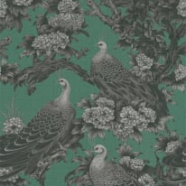 Michalsky Living Peacock Garden Grey/Green Wallpaper - 39982-2