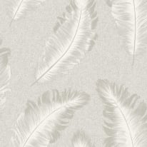 Belgravia Decor Ciara Feather Soft Silver Glitter Wallpaper - 4400
