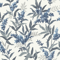 Belgravia Decor Olivia Leaf Blue Wallpaper - 5905