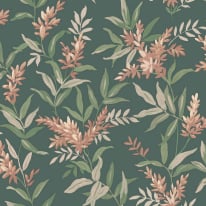 Belgravia Decor Olivia Leaf Pink/Sage Wallpaper - 5906
