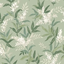 Belgravia Decor Olivia Leaf Sage Wallpaper - 5907