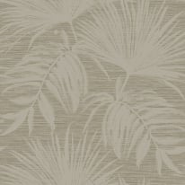 Holden Decor Grasscloth Leaf Taupe Metallic Wallpaper - 66221