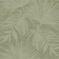 Holden Decor Grasscloth Leaf Green Metallic Wallpaper - 66222