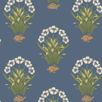 Belgravia Decor Hare and Tortoise Blue Wallpaper - 6656