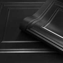 Belgravia Decor Amara Wood Panel Black Satin Wallpaper - 7378