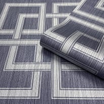 Belgravia Decor Amara Square Navy/Silver Metallic Wallpaper - 7380