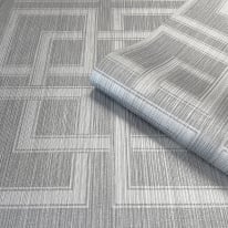 Belgravia Decor Amara Square Charcoal/Silver Metallic Wallpaper - 7381