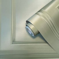 Belgravia Decor Amara Wood Panel Sage Satin Wallpaper - 7400