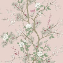 Belgravia Decor Bridget Oriental Floral Blush Wallpaper - 753