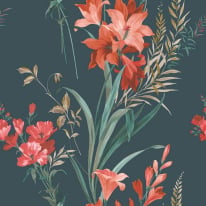 Belgravia Decor Thalia Floral Teal Multi Wallpaper - 765