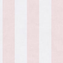 Flat material sample of the AS Creation Lilly & Luis 77078-2 design showing the alternating cream and pink vertical stripes.
