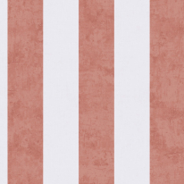 Flat material sample of the AS Creation Lilly & Luis 77078-6 design showing the alternating cream and red vertical stripes.