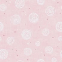 Flat material sample of the AS Creation Lilly & Luis 77139-2 design showing the alternating pink and white circular pattern.