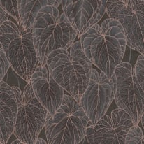 Daniel Hechter Botanical Leaf Black/Gold Metallic Wallpaper - 78128-2