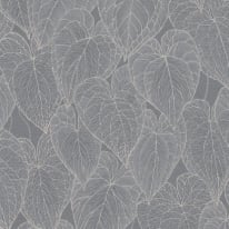 Daniel Hechter Botanical Leaf Grey/Silver Metallic Wallpaper - 78128-3