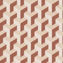 Daniel Hechter 3D Geometric Cream/Red Metallic Wallpaper - 78150-3