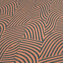 Daniel Hechter Abstract Wave Orange/Black Metallic Wallpaper - 78153-2