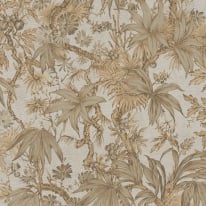 As Creation Tropical Outline Grey/Brown Metallic Wallpaper - 79047-4